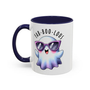 Fab-Boo-Lous Ghost Coffee Mug | Cute Halloween Mug, Fun Gift for Ghost Lovers, Spooky Seasonal Decor, Adorable Tea Cup