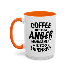 Funny Anger Management Coffee Mug, Gift for Coffee Lovers, Stress Relief, Black Accent, Humorous Cup for Friends, Office Humor, Funny Gifts