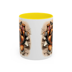 German Shepherd Accent Coffee Mug | Dog Lover Gift, Tasty Hot Beverage Cup, Pet Themed Kitchenware, Animal Adoption Cup, Unique Pet Gift