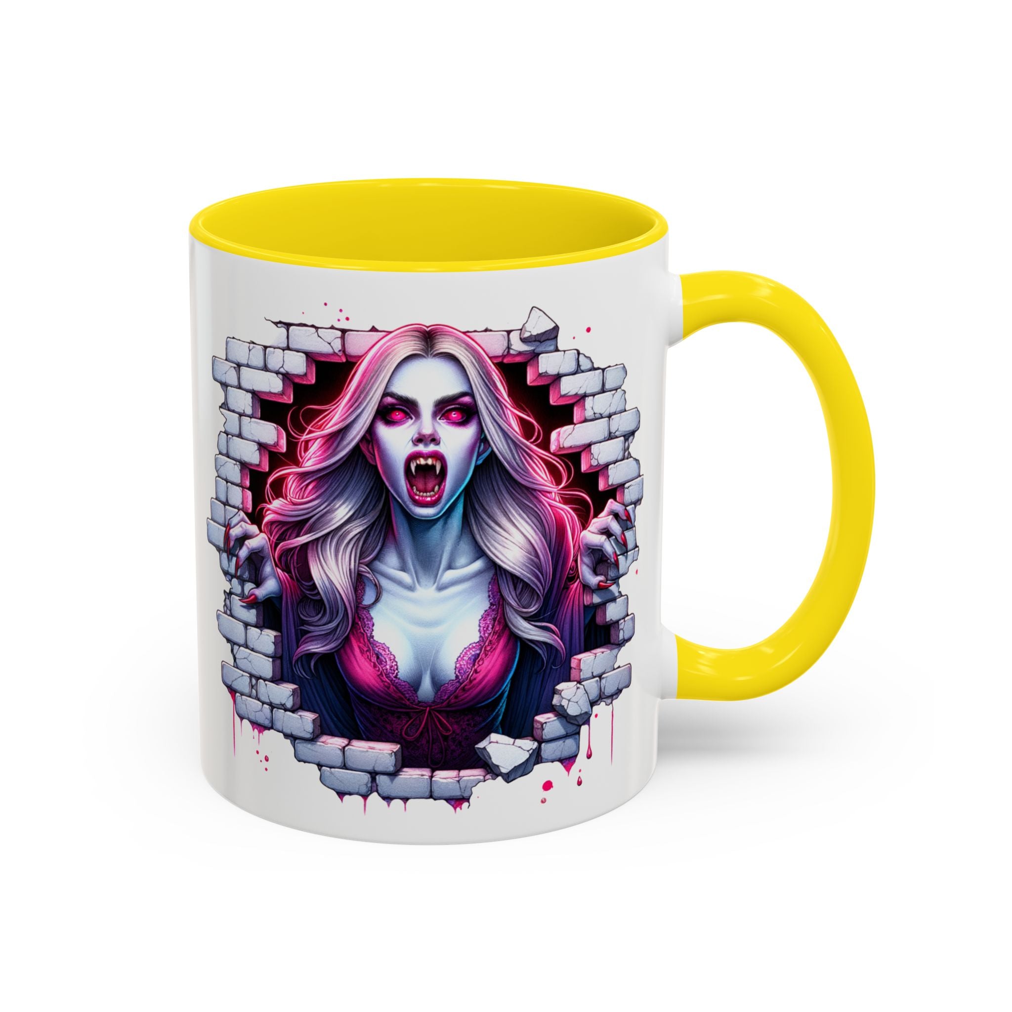 Vampire Wall Art Coffee Mug - Gothic,  Perfect Gift for Halloween, Unique Art Mug, Monster Mug, Fantasy Drinkware