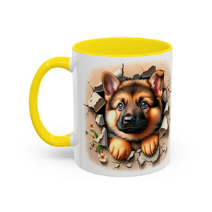German Shepherd Accent Coffee Mug | Dog Lover Gift, Tasty Hot Beverage Cup, Pet Themed Kitchenware, Animal Adoption Cup, Unique Pet Gift