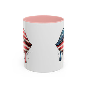 Patriotic Lip Print Coffee Mug – 11oz & 15oz
