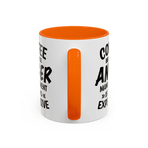 Funny Anger Management Coffee Mug, Gift for Coffee Lovers, Stress Relief, Black Accent, Humorous Cup for Friends, Office Humor, Funny Gifts