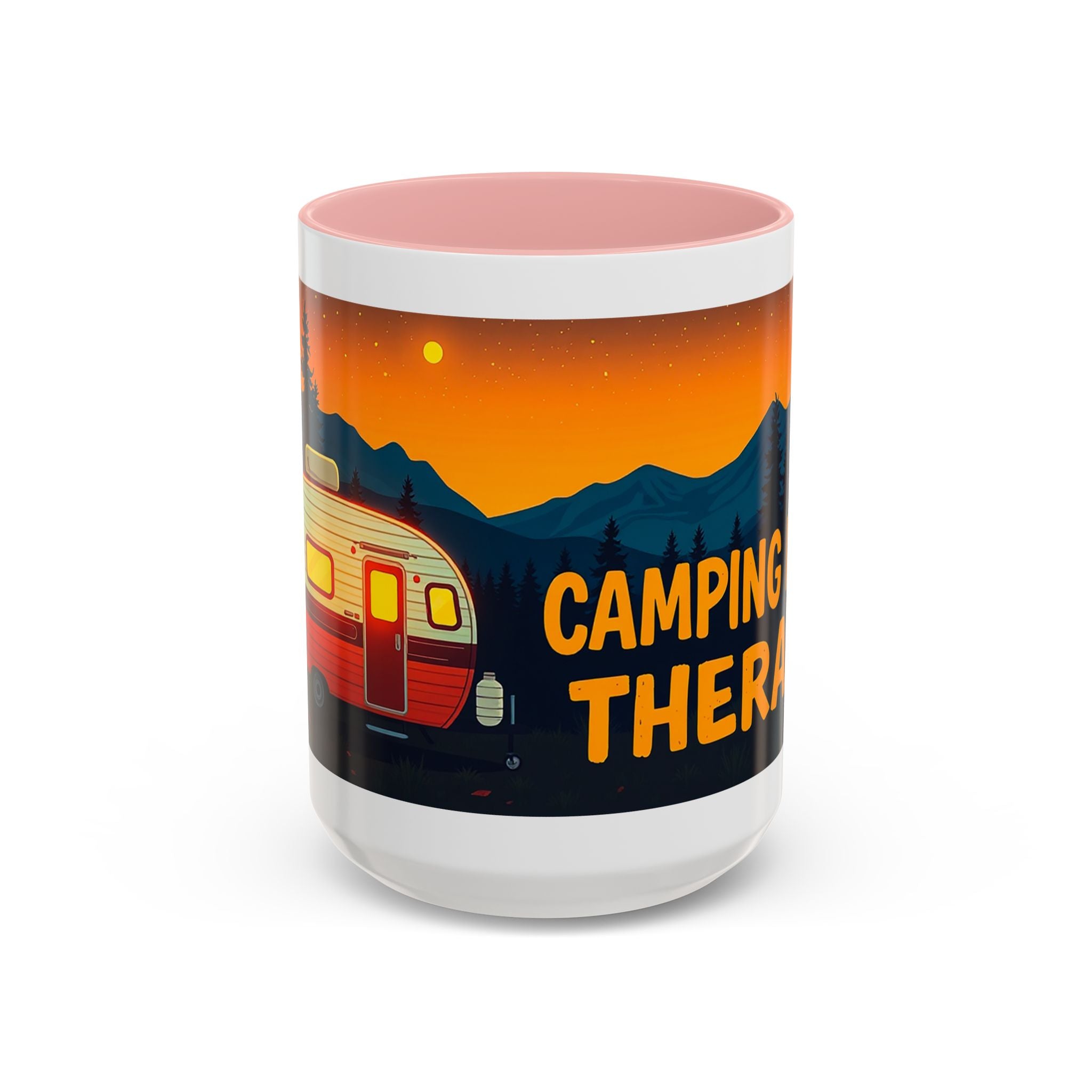 Camping Therapy Mug - Adventure Lover's Coffee Cup, Gift for Campers, Hiking Drinkware, Outdoorsy Coffee Mug, Nature Lover's Cup