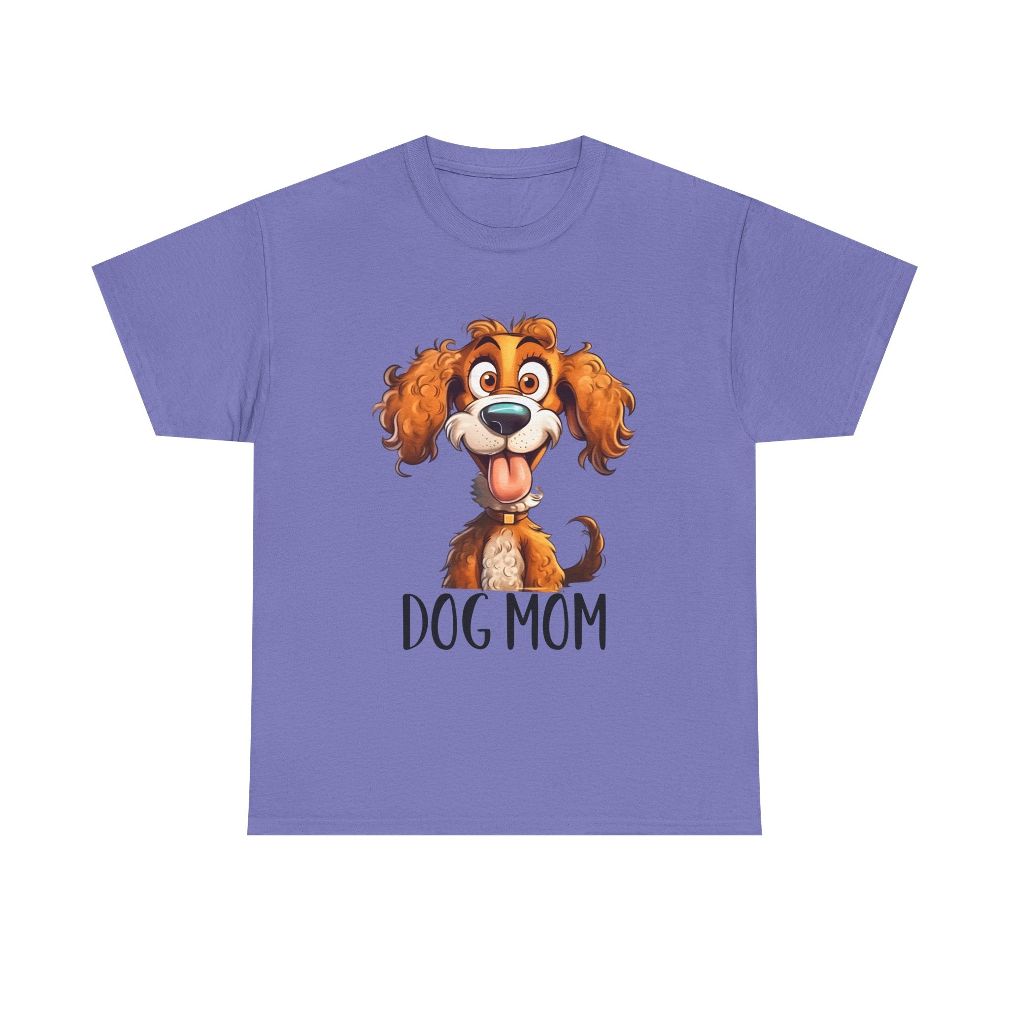 Dog Mom Unisex Heavy Cotton Tee, Pet Lover Shirt, Gift for Dog Lovers, Animal T-Shirt, Cute Dog Graphic Tee