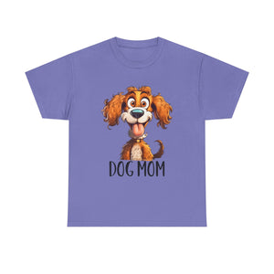 Dog Mom Unisex Heavy Cotton Tee, Pet Lover Shirt, Gift for Dog Lovers, Animal T-Shirt, Cute Dog Graphic Tee