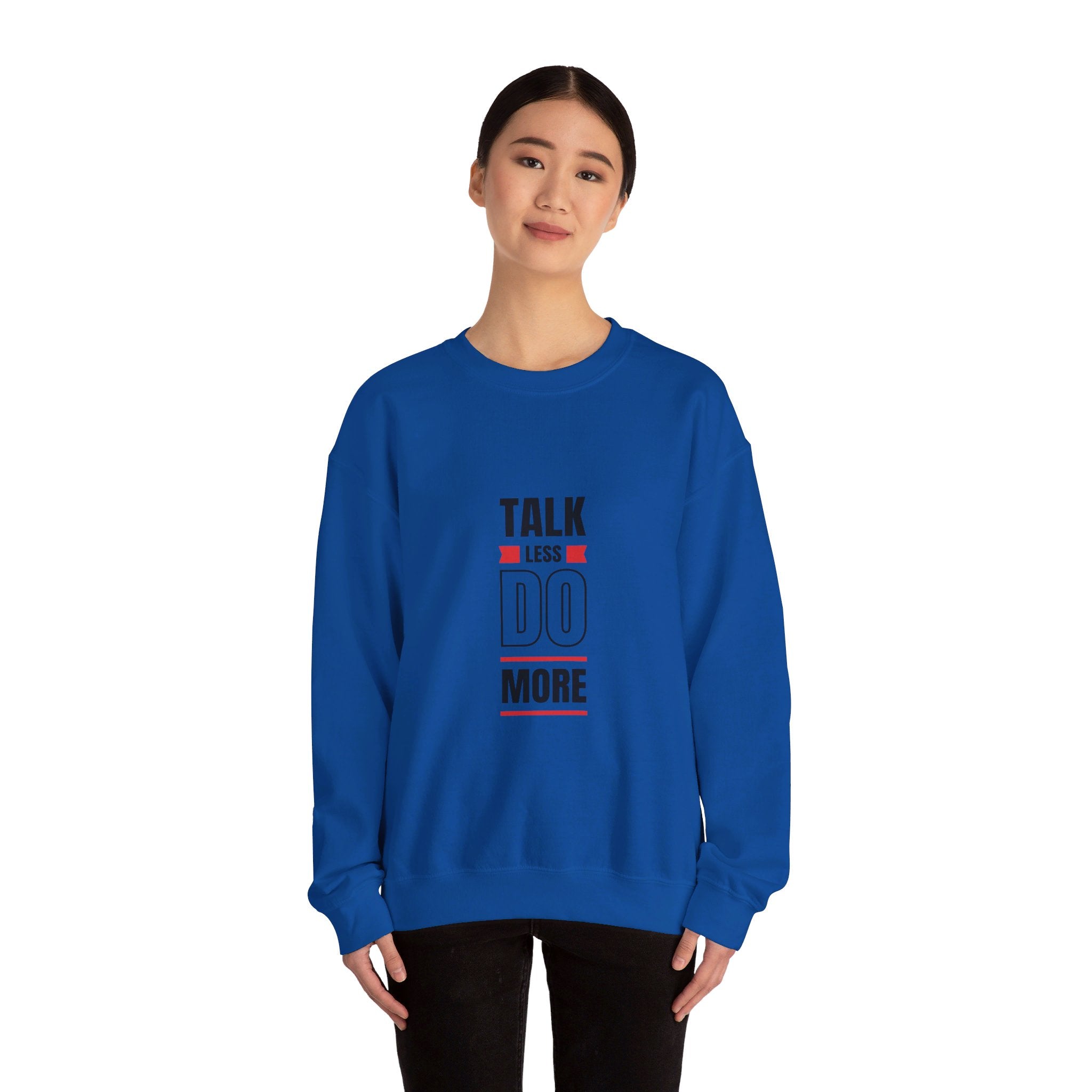 Talk less do more Unisex Heavy Blend™ Crewneck Sweatshirt personalized products