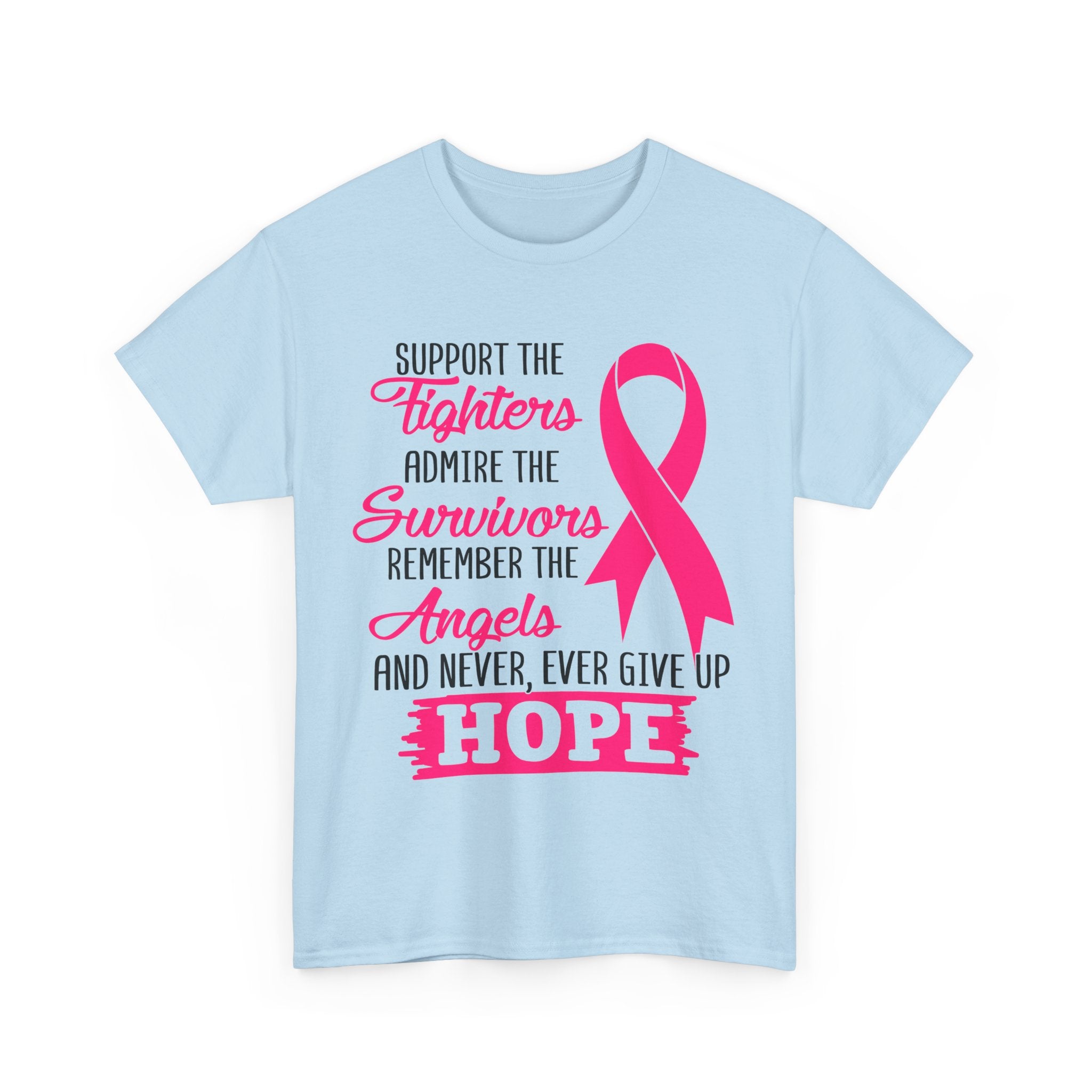 Hope Support Cotton Tee for Fighters and Survivors, Awareness T-Shirt, Breast Cancer Gift, Inspirational Apparel, Unisex Charity Shirt