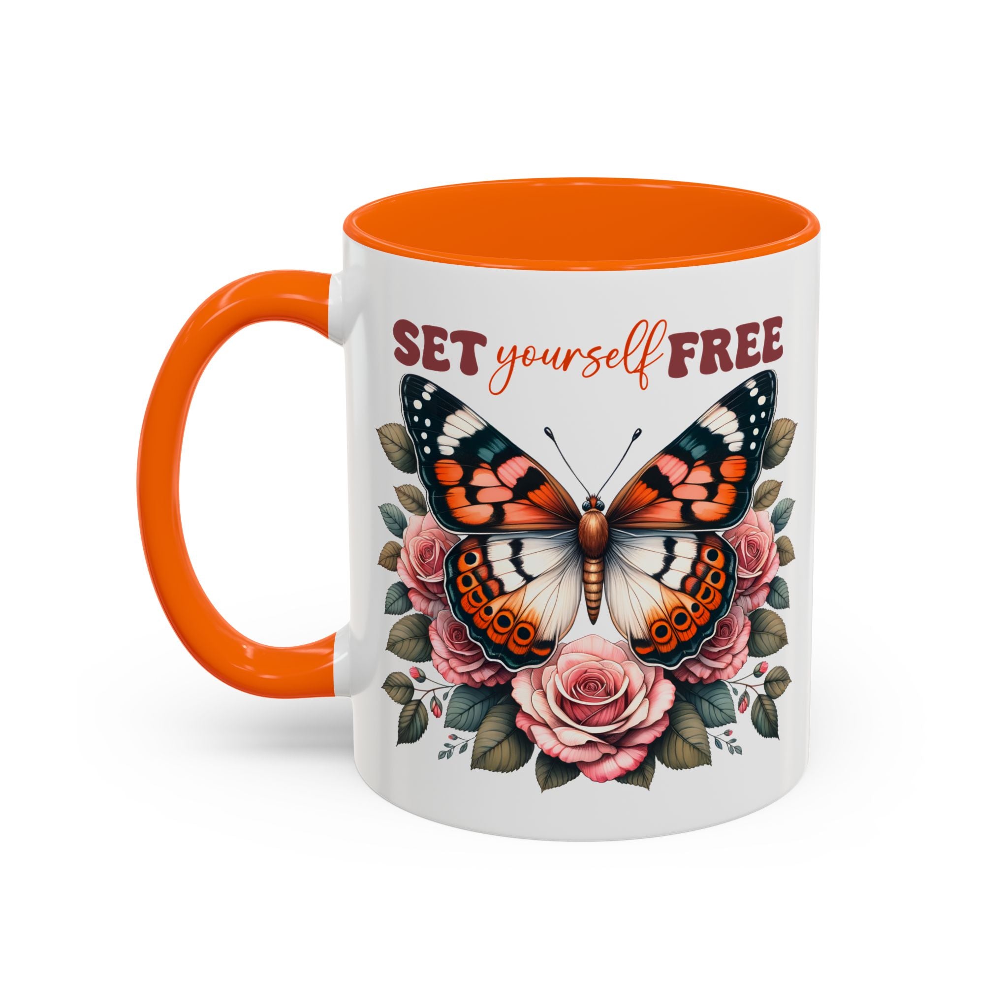 Butterfly Inspiring Coffee Mug - Set Yourself Free positive vibe mental health freedom