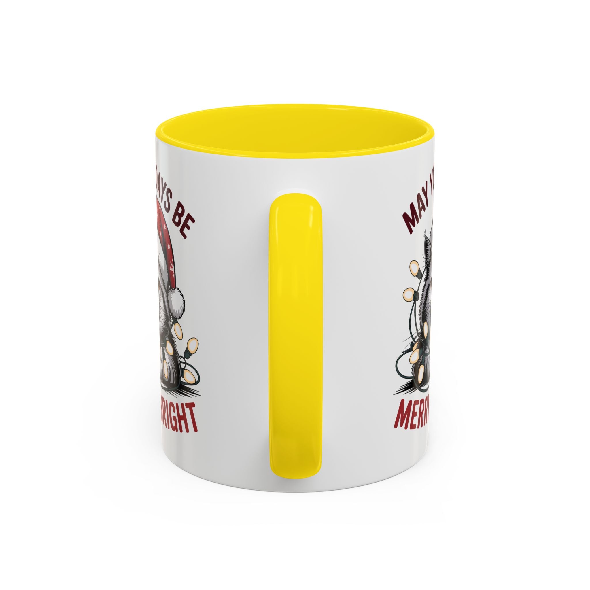 Funny Holiday Cat Mug - "May Your Days Be Merry & Bright"