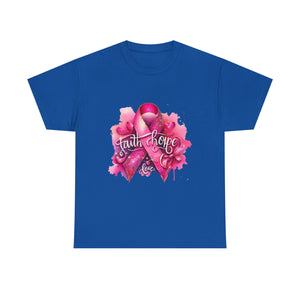 Breast Cancer Awareness Tee, Faith and Hope Message Shirt, Support Shirt, Gift for Survivors, Inspirational T-Shirt
