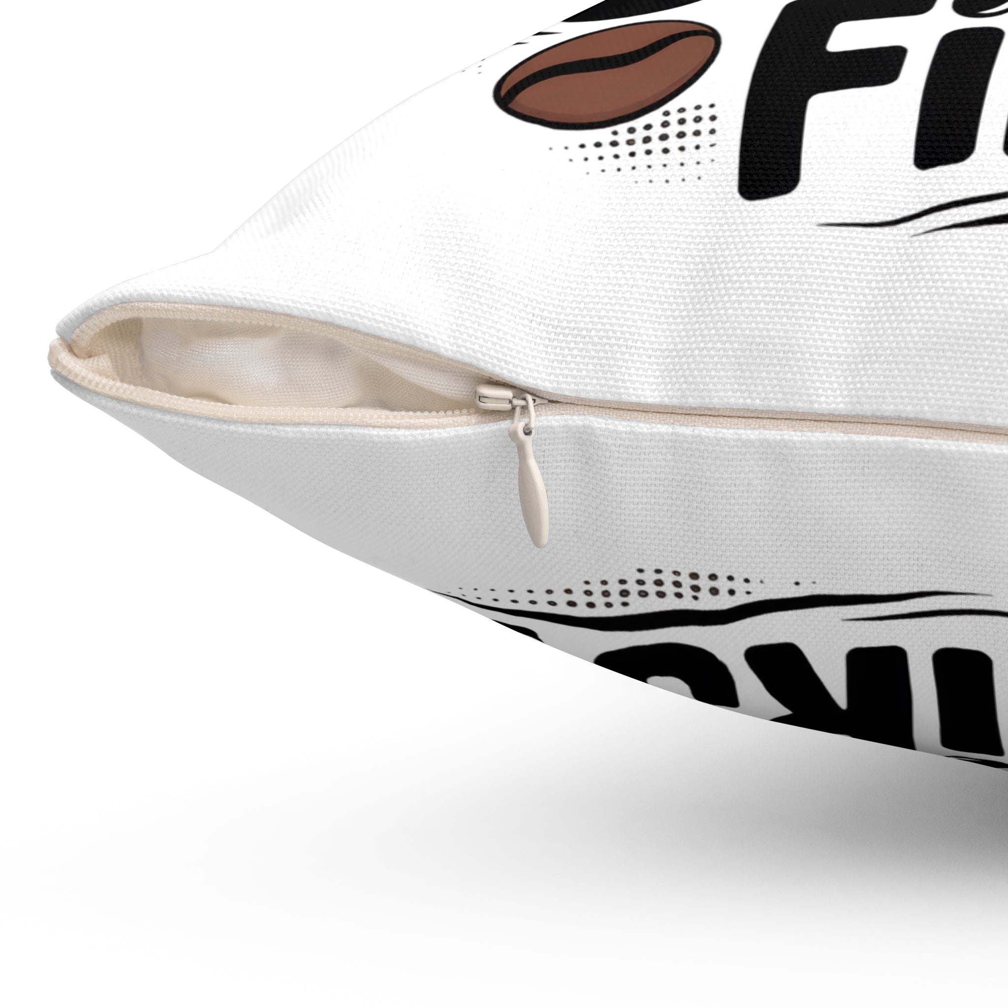 Coffee First Throw Pillow — "Safety First Just Kidding, Coffee First" Decorative Cushion