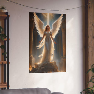 Blonde angel with wings Fine Art Posters