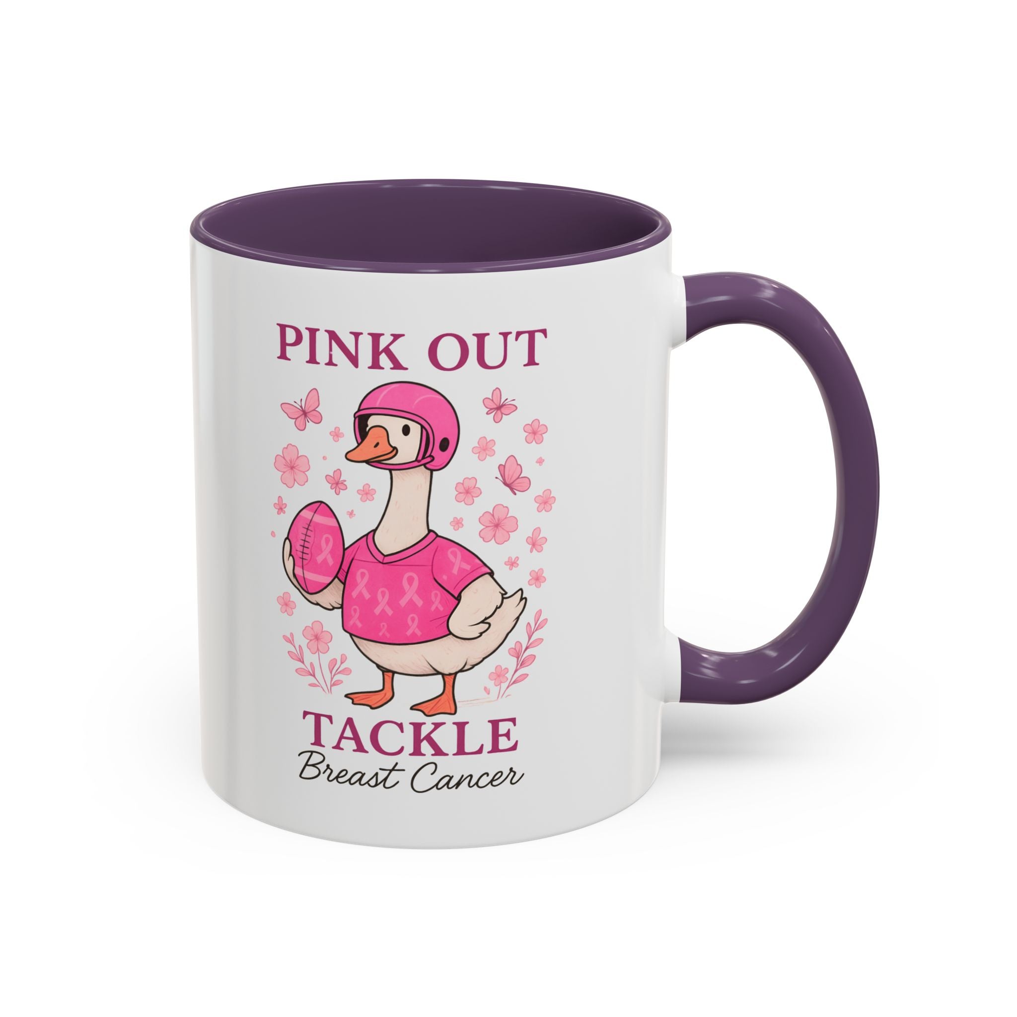 Breast Cancer Awareness Coffee Mug, Pink Out Tackle Duck Design, Supportive Gift for Fighters & Survivors, Cheerful Office Decor, [...]