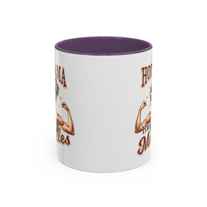 Hot Mama Has Muscles Coffee Mug - Fun & Motivational 11/15oz Accent Mug for Fitness Lovers