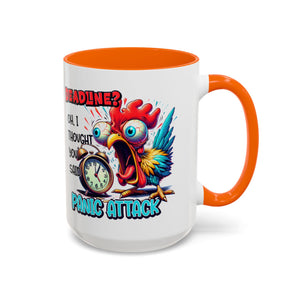Funny Panic Attack Coffee Mug, Quirky Rooster Mug for Stress Relief, Gift for Teachers, Office Humor, Coworker Gift, Fun Coffee Cup