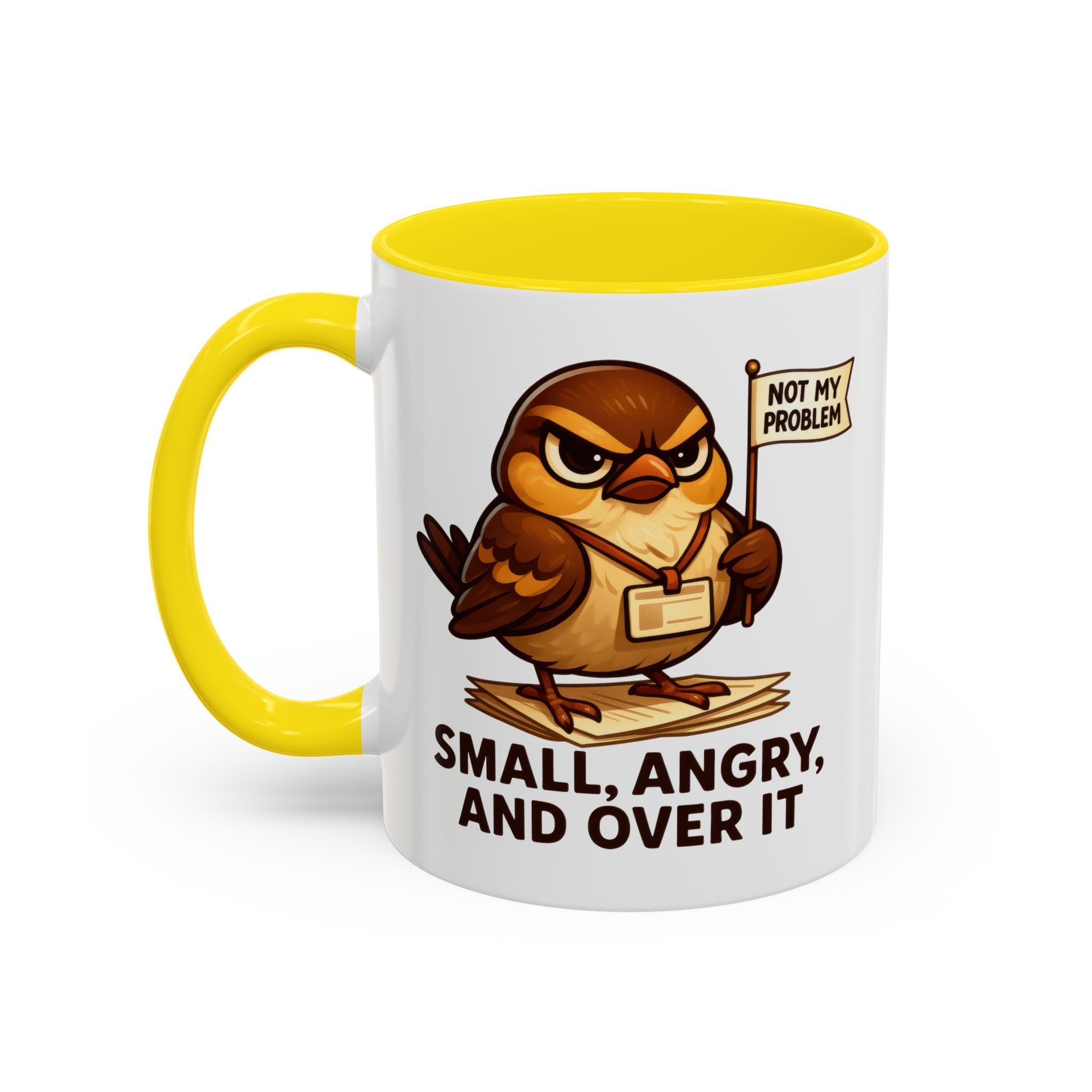 Funny Owl Coffee Mug, not my problem  Small Angry Owl Cup, Coffee Lover Present, Quirky Office