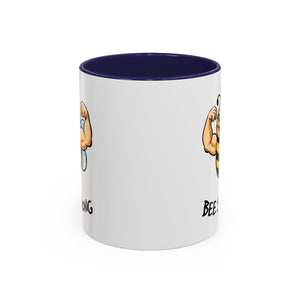 Bee Strong Accent Coffee Mug - Motivational Mug for Strength and mental health