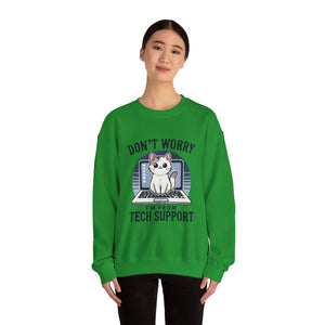 Tech Support Cat Crewneck Sweatshirt – Fun Gift for IT Lovers