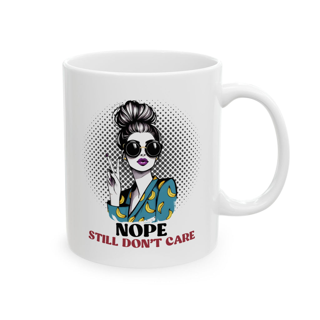 Funny Motivational don't care coffee Mug, Joke Cup, Gift for  Home Office Drinkware, Humorous Coffee Mug, Still Don't Care