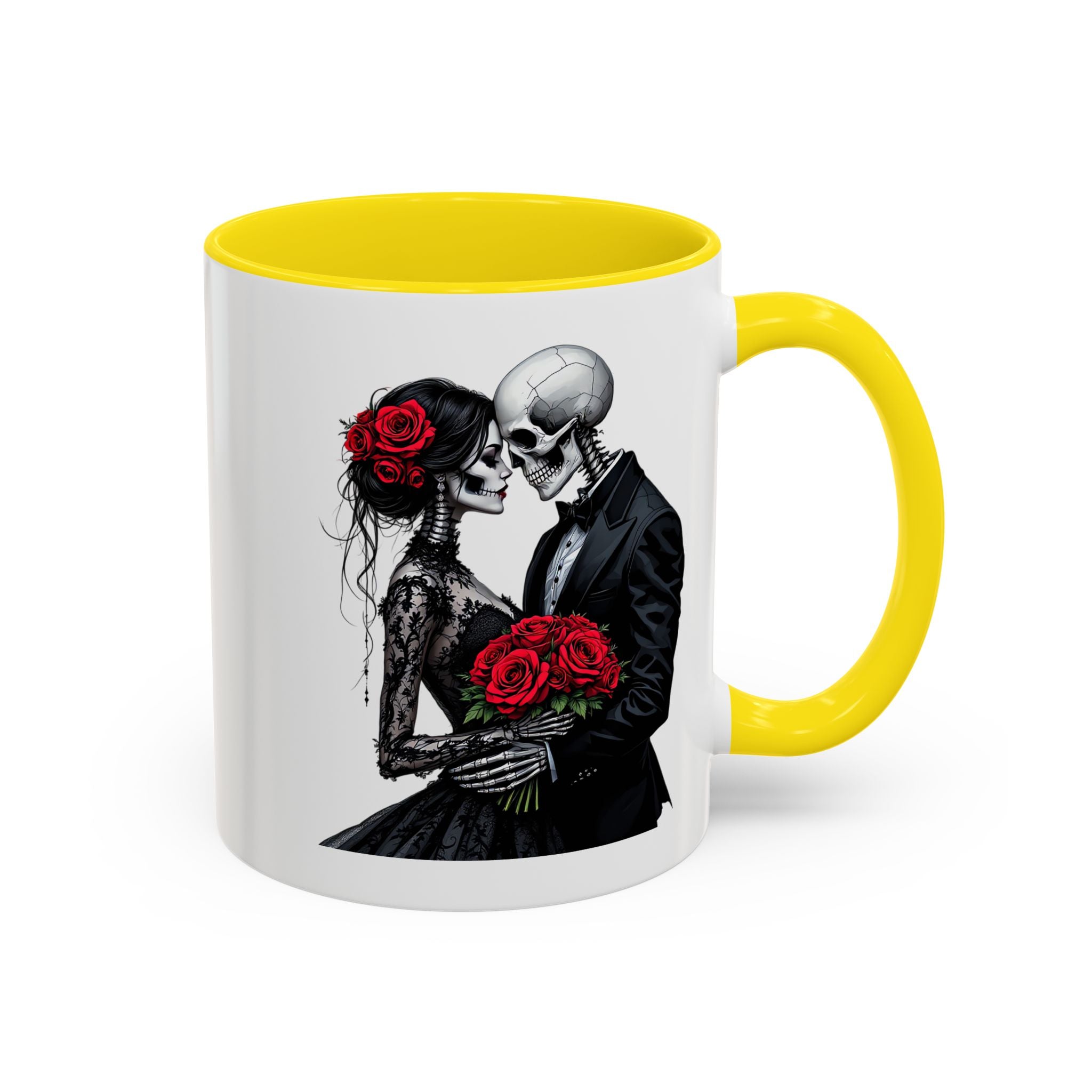Romantic Skeleton Coffee Mug, Skull Love Mug, Gothic Gift, Halloween Decor, Couple Mug, Unique Coffee Cup