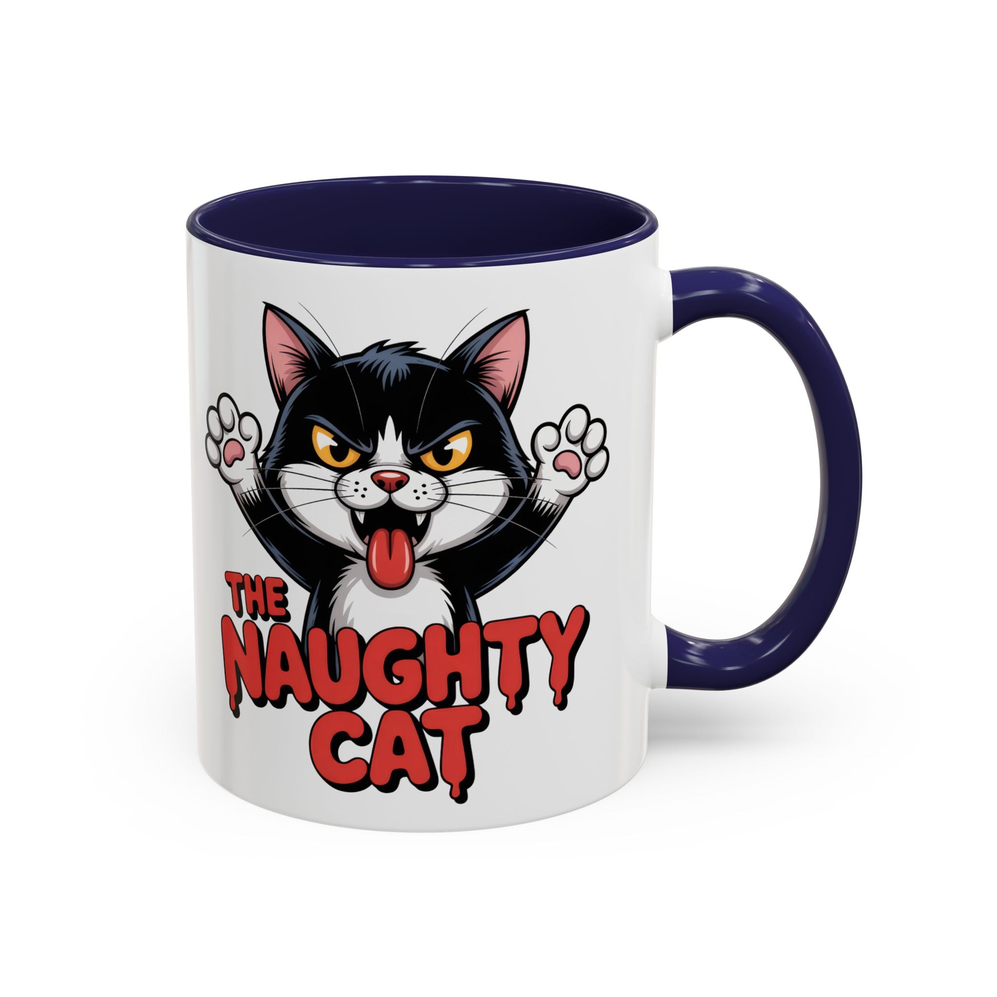 The Naughty Cat Accent Coffee Mug — Funny Cat Lover Gift (11/15oz)