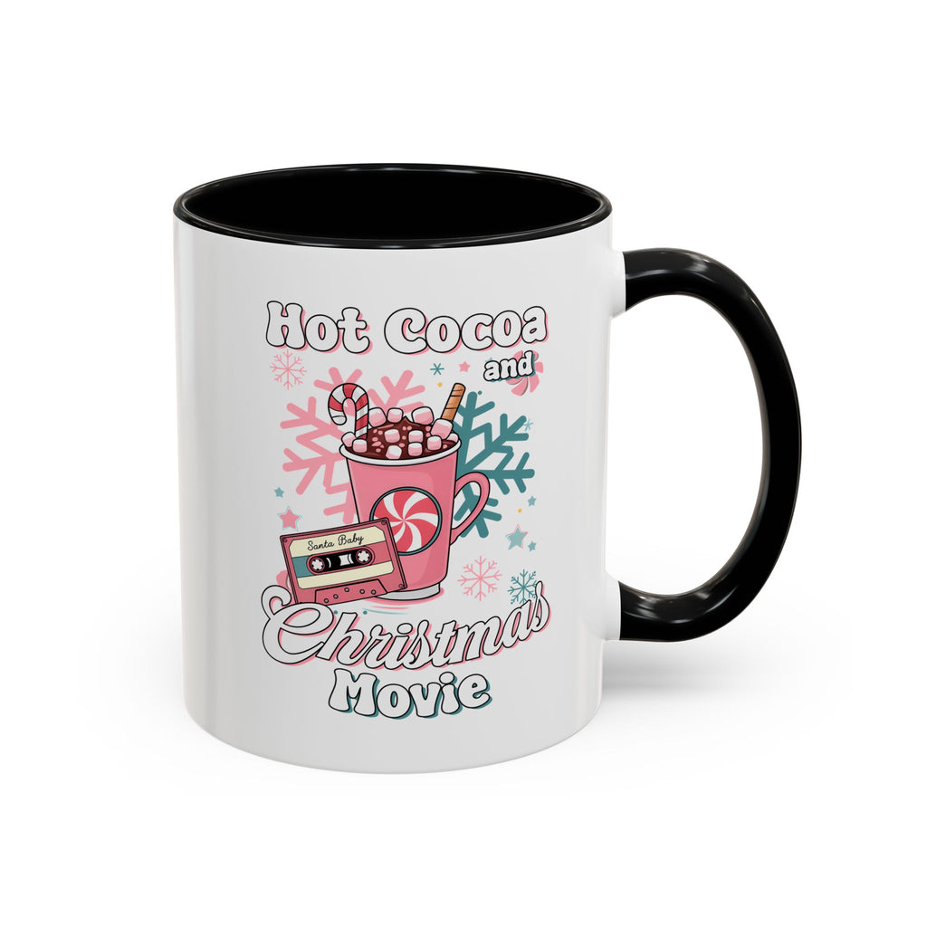 Hot Cocoa & Christmas Movie Mug, Cozy Holiday Cup, Winter Gift, Festive Beverage Container, Cute Coffee Mug
