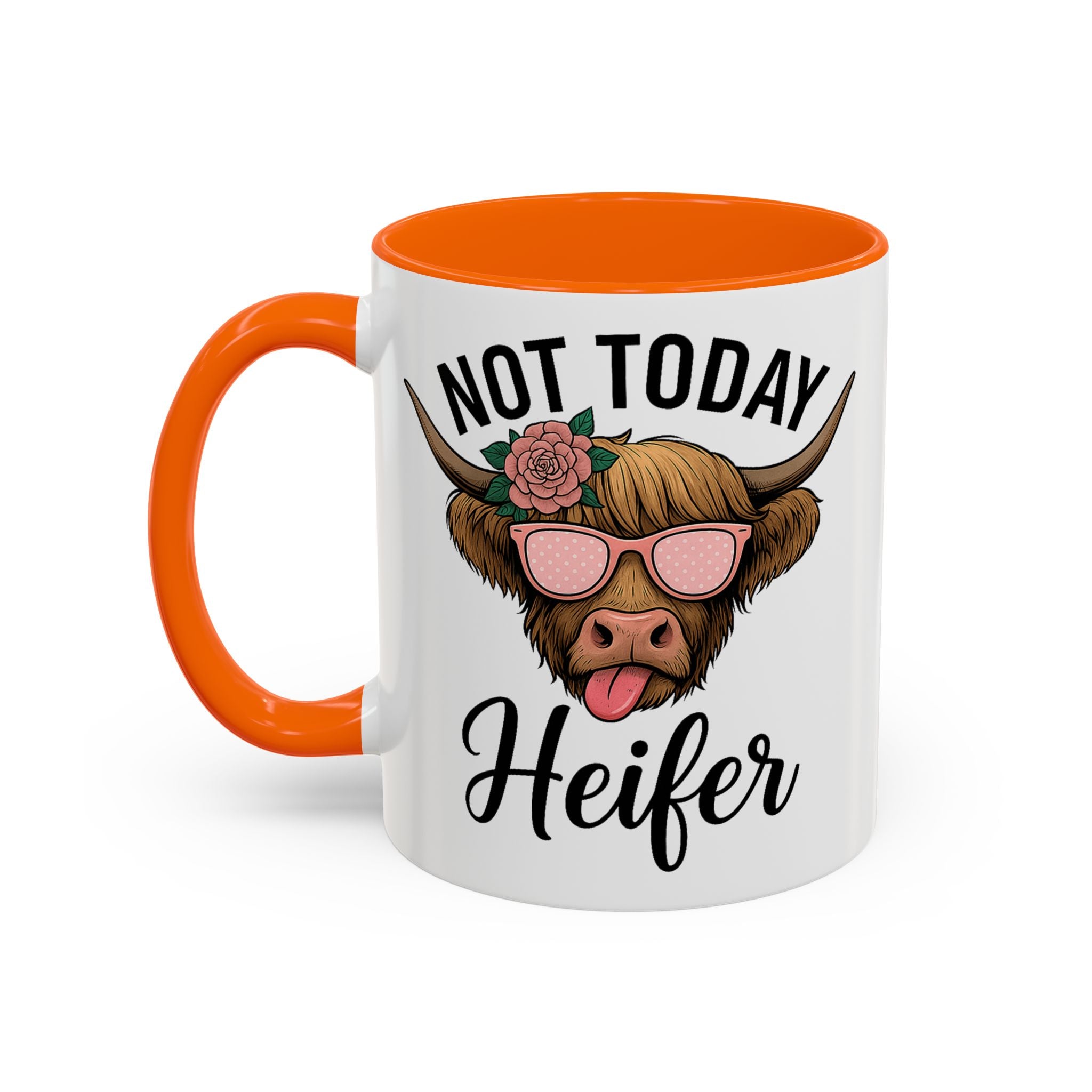 Not Today Heifer Coffee Mug — Funny Cow Mug with Sunglasses (11/15oz)