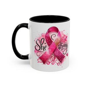 Empowering Pink Ribbon Coffee Mug - Gift for Survivors, Breast Cancer Awareness, Motivational Mug, Inspirational Drinkware, Self-Care Gift