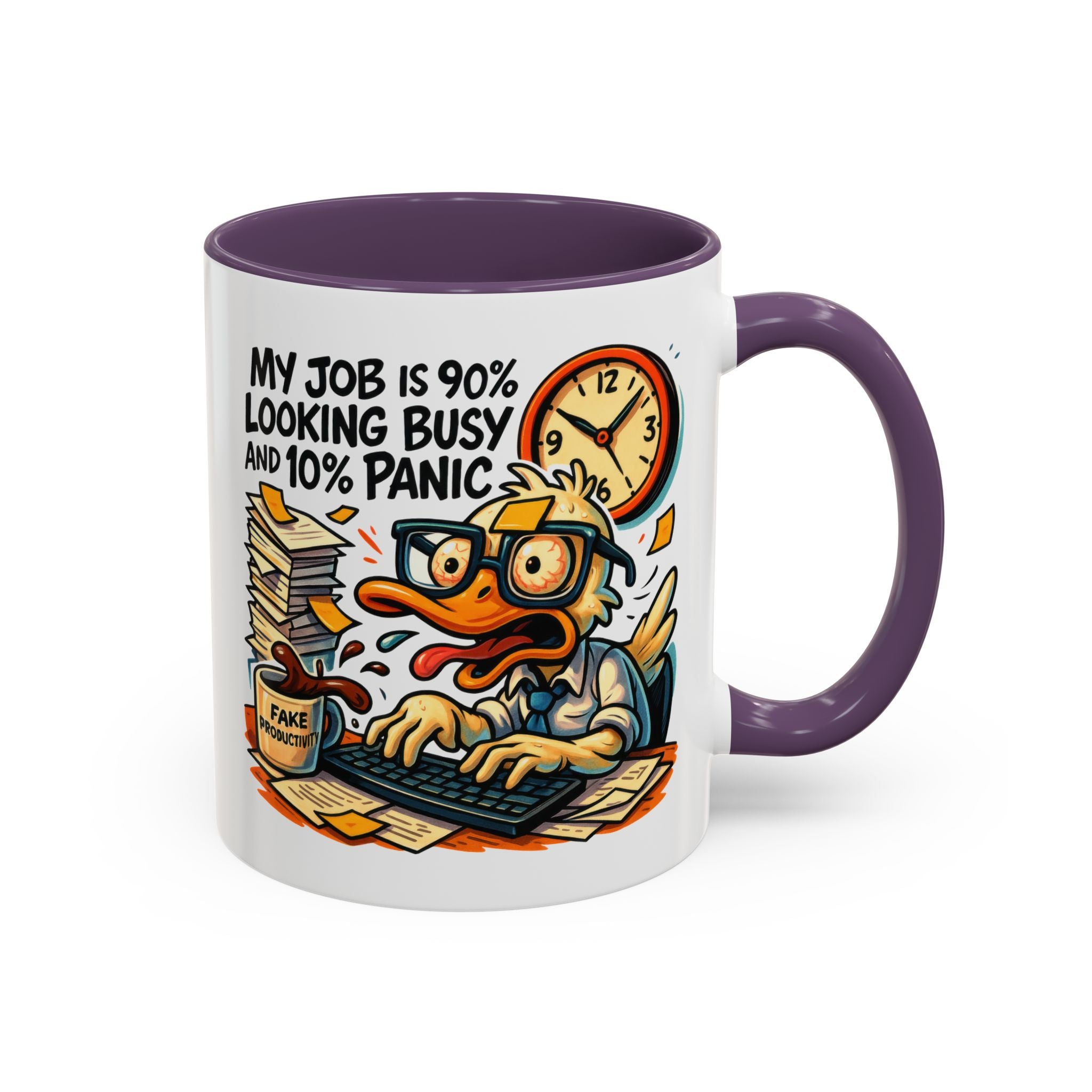 Funny Office Duck Coffee Mug | Perfect Gift for Office Workers, Desk Jokes, Humor, Funny Barista Mug, Creative Gift Idea