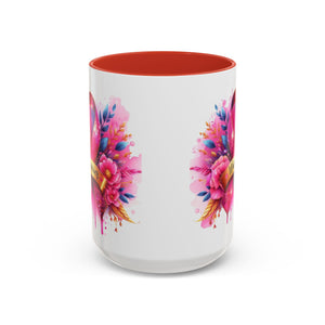 Inspirational Warrior Coffee Mug - Floral Design, Encouragement Gift, Cancer Awareness, Motivational Cup, Supportive Drinkware