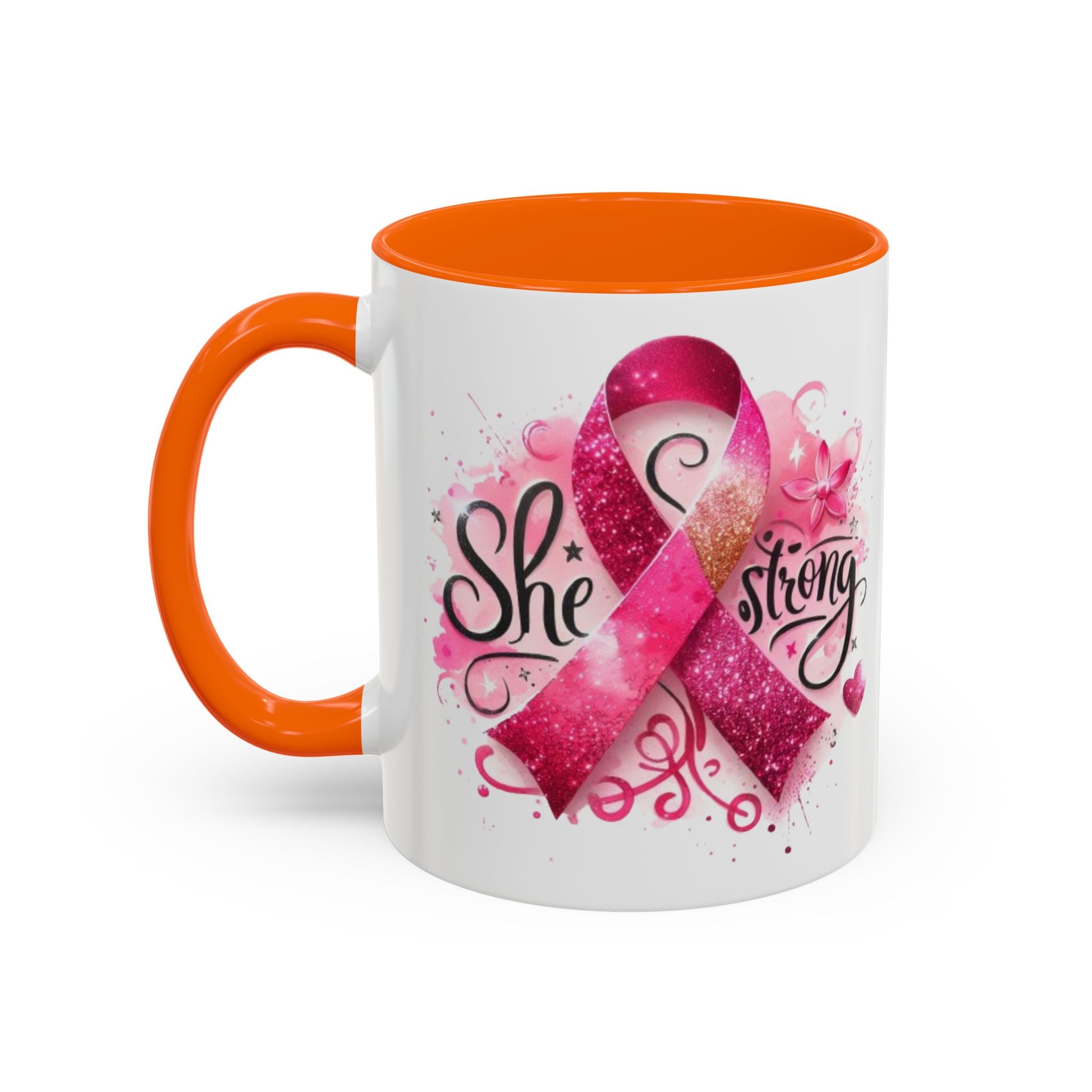 Empowering Pink Ribbon Coffee Mug - Gift for Survivors, Breast Cancer Awareness, Motivational Mug, Inspirational Drinkware, Self-Care Gift