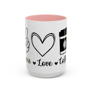 peace love coffee Accent Coffee Mug (11, 15oz)