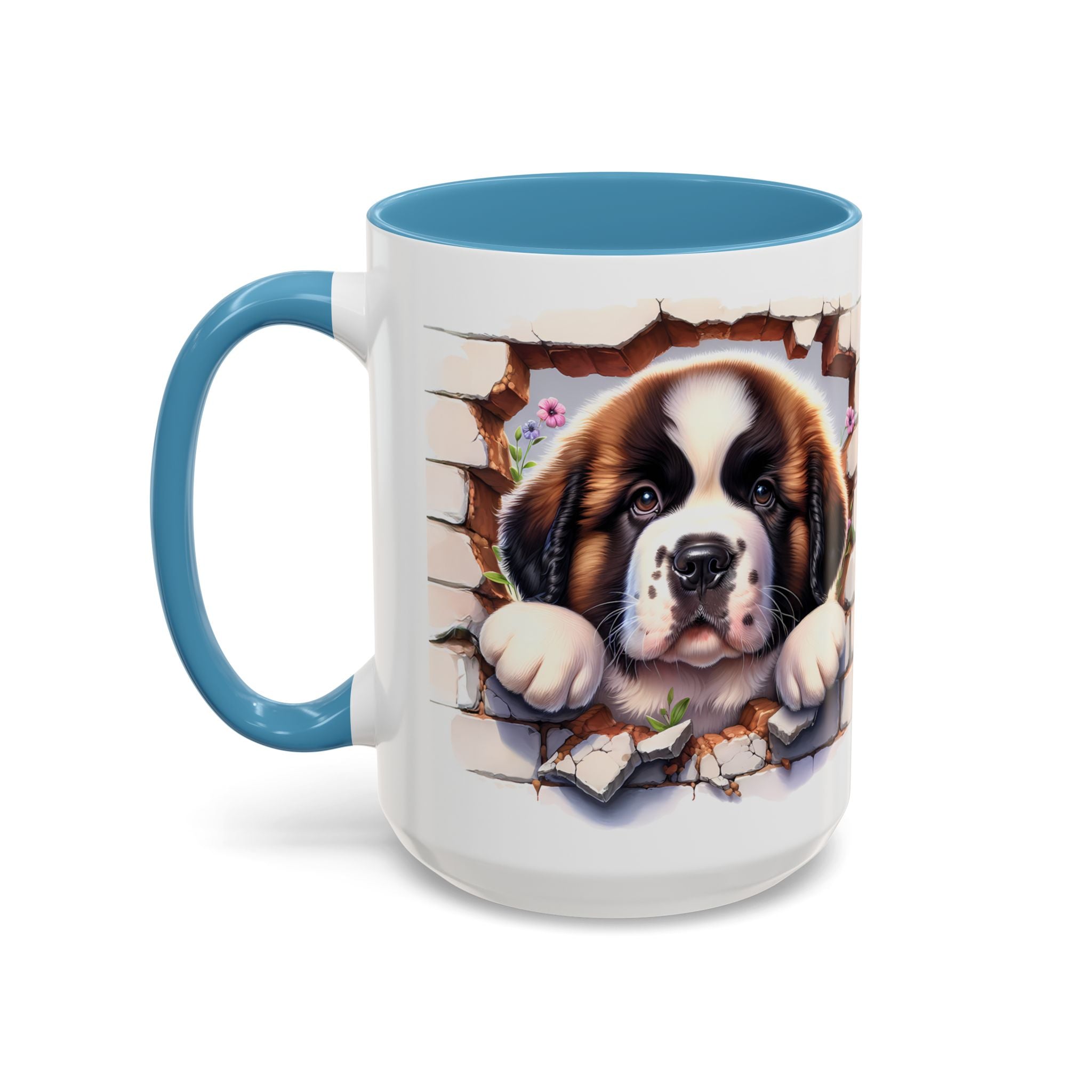 Cute Dog Breakthrough Accent Coffee Mug - Gift for Dog Lovers, Home Decor, Personalized Pet Mug, Puppy Lover's Kitchenware