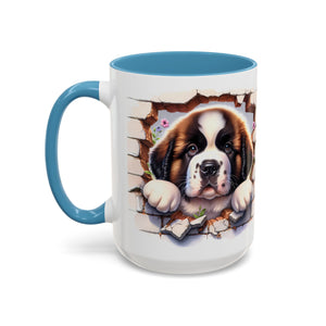 Cute Dog Breakthrough Accent Coffee Mug - Gift for Dog Lovers, Home Decor, Personalized Pet Mug, Puppy Lover's Kitchenware