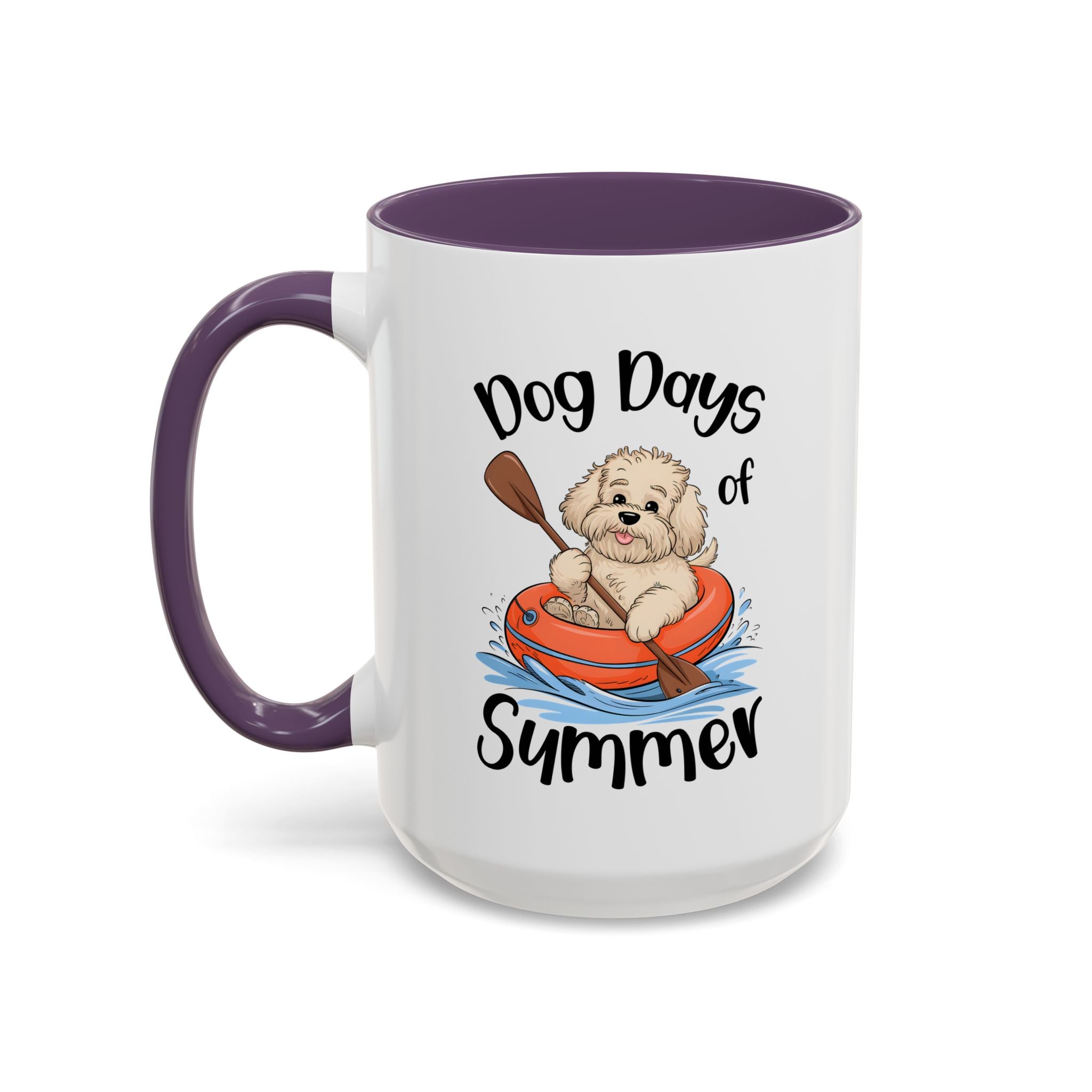 Dog Days of Summer Coffee Mug, Cute Dog Mug, Pet Lover Gift, Summer Vibes, Beach Decor, Fun Pet Cup, Canoeing Dog Design