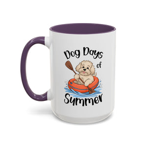 Dog Days of Summer Coffee Mug, Cute Dog Mug, Pet Lover Gift, Summer Vibes, Beach Decor, Fun Pet Cup, Canoeing Dog Design