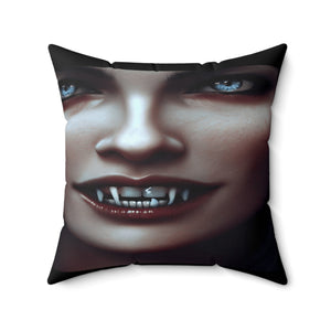 Vampire ready for a feeding dark fantasy Spun Polyester Square Pillow