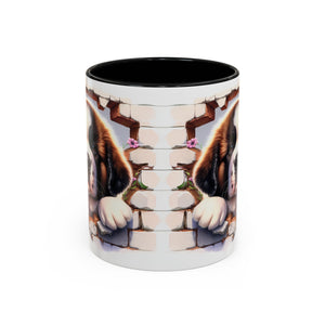 Cute Dog Breakthrough Accent Coffee Mug - Gift for Dog Lovers, Home Decor, Personalized Pet Mug, Puppy Lover's Kitchenware