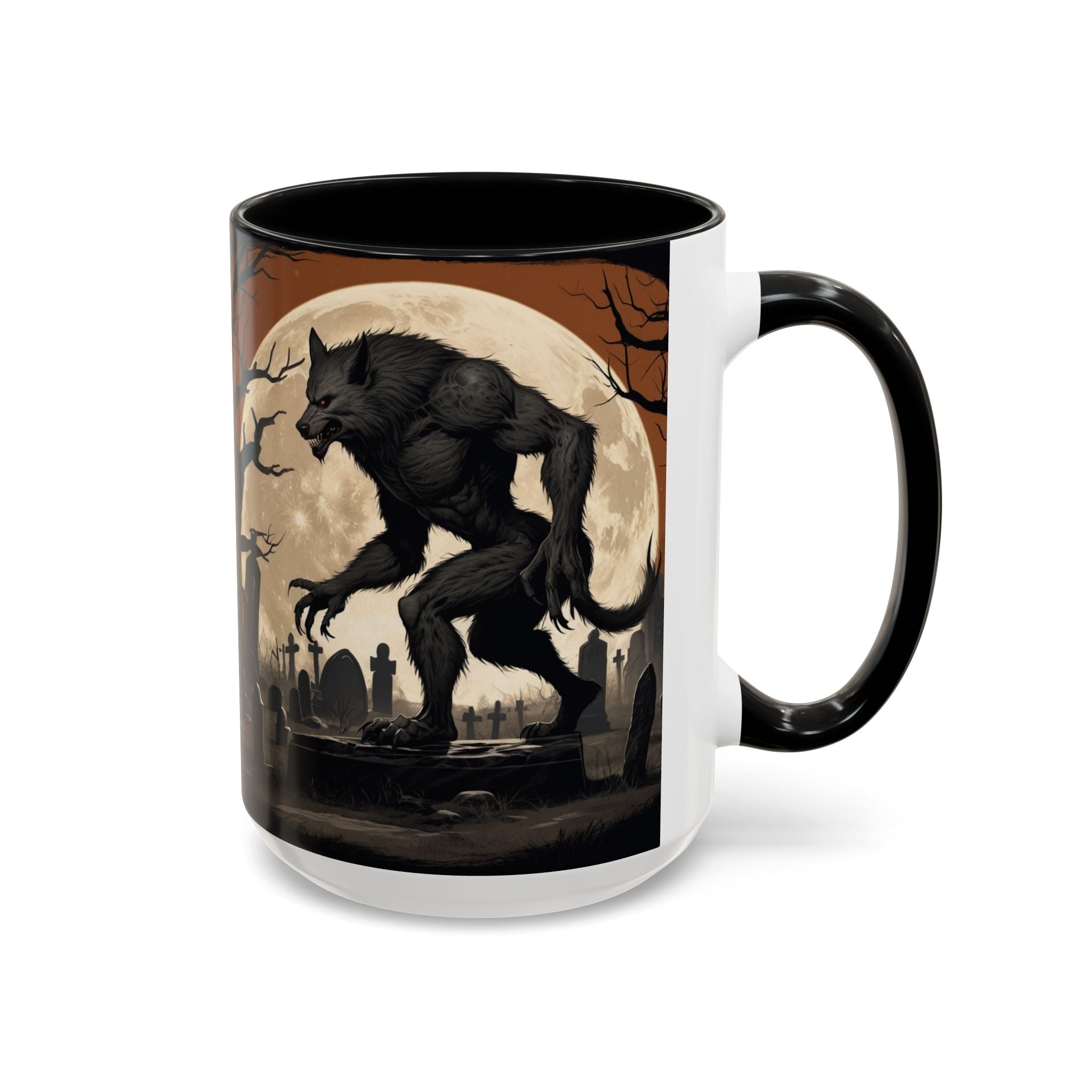 Werewolf Moon Coffee Mug — Gothic Graveyard Accent Mug fantasy horror