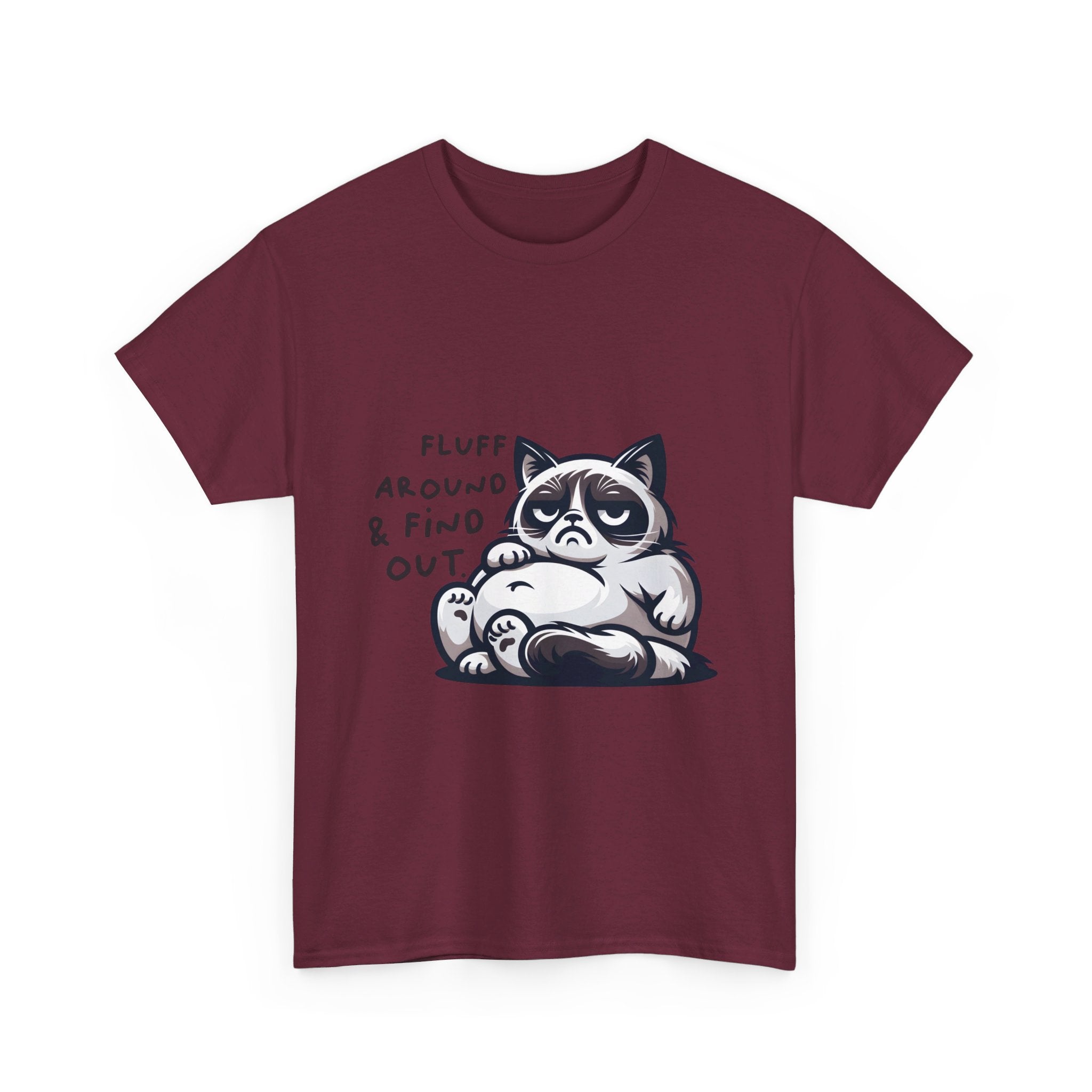 fat cat fluff around and find out Unisex Heavy Cotton Tee by the x m world