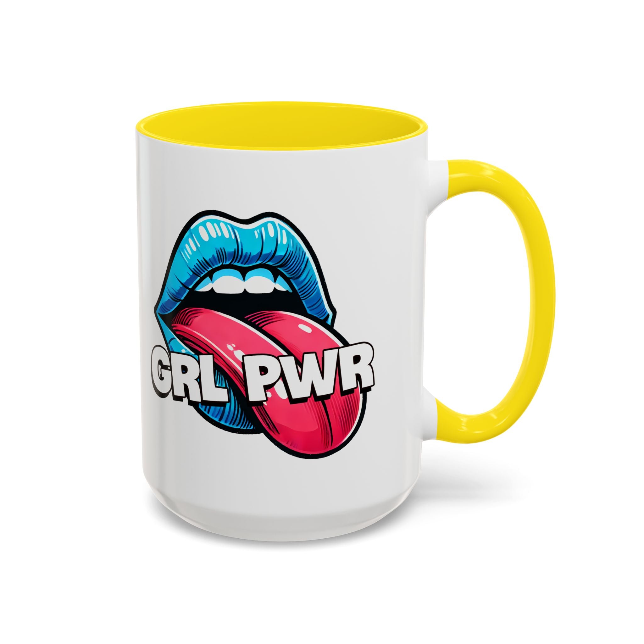 GRL PWR Accent Coffee Mug - Bold Fun Design for Empowerment, Great Gift for Friends, Coffee Lovers, Birthdays, and Celebrations