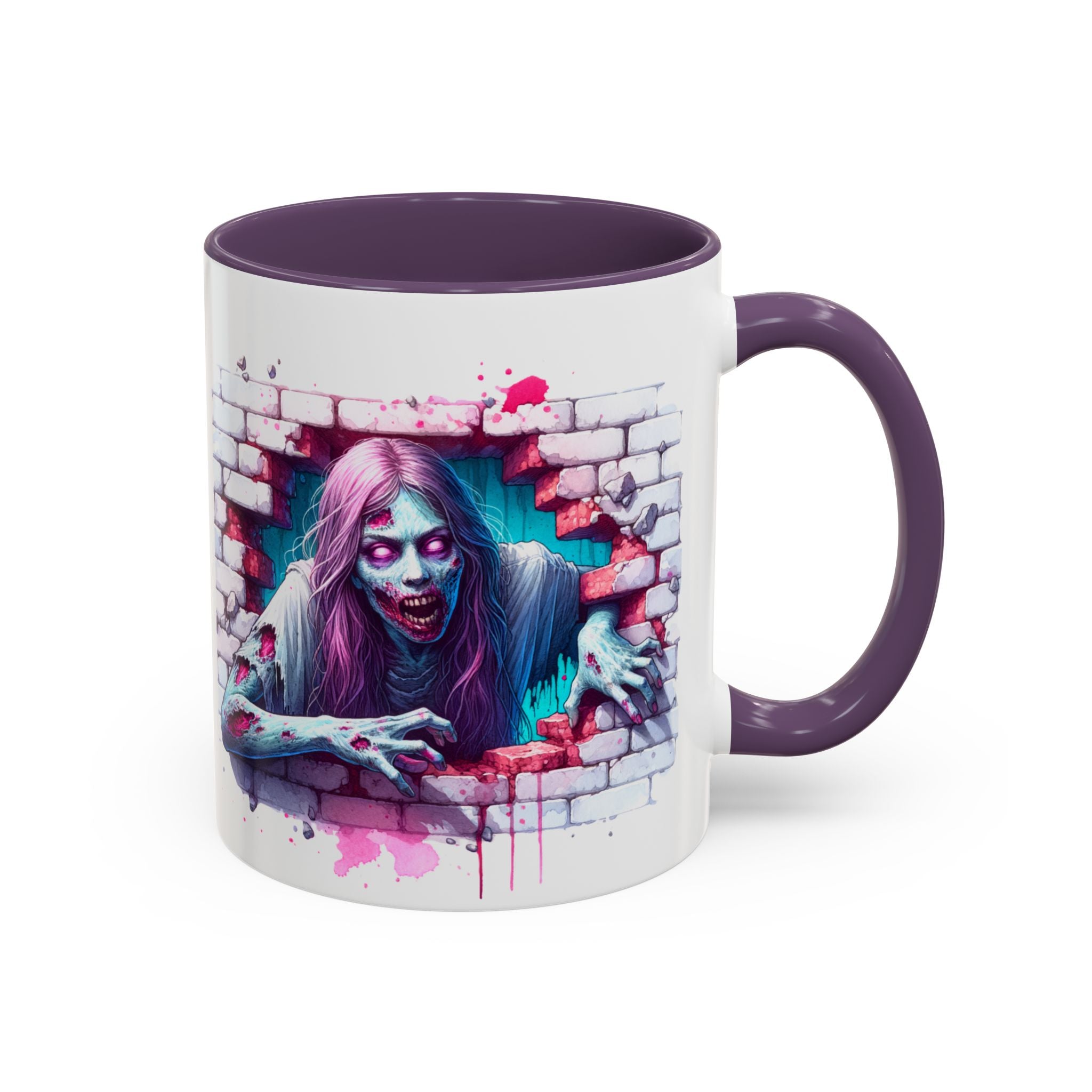 Spooky Zombie Accent Coffee Mug | Halloween Gift, Horror Decor, Unique Coffee Cup, Gothic Style, Zombie Art