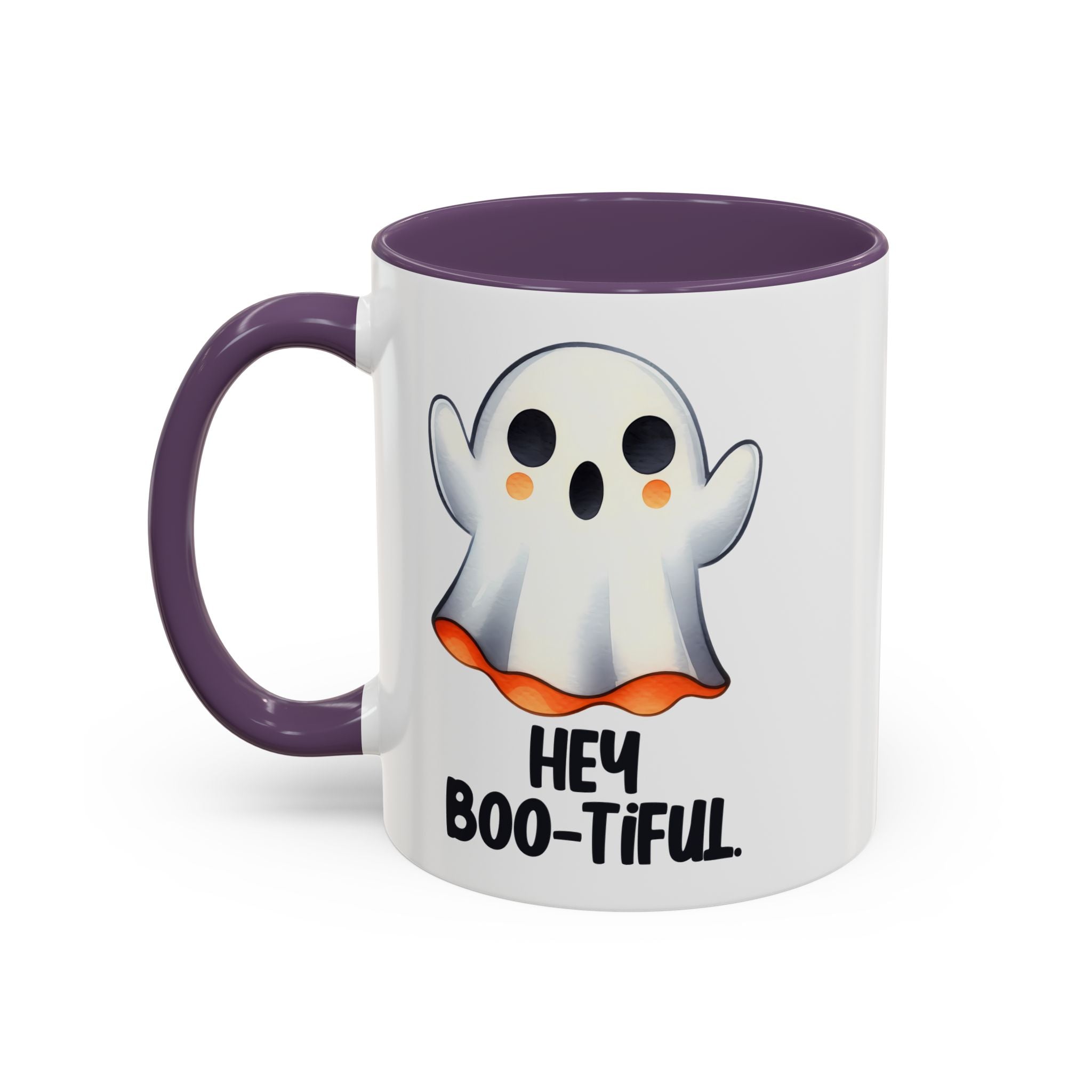 Hey Boo-tiful Ghost Coffee Mug, Halloween Mug, Cute Gift, Spooky Decor, Fun Mug