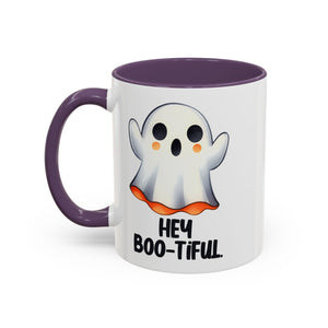 Hey Boo-tiful Ghost Coffee Mug, Halloween Mug, Cute Gift, Spooky Decor, Fun Mug