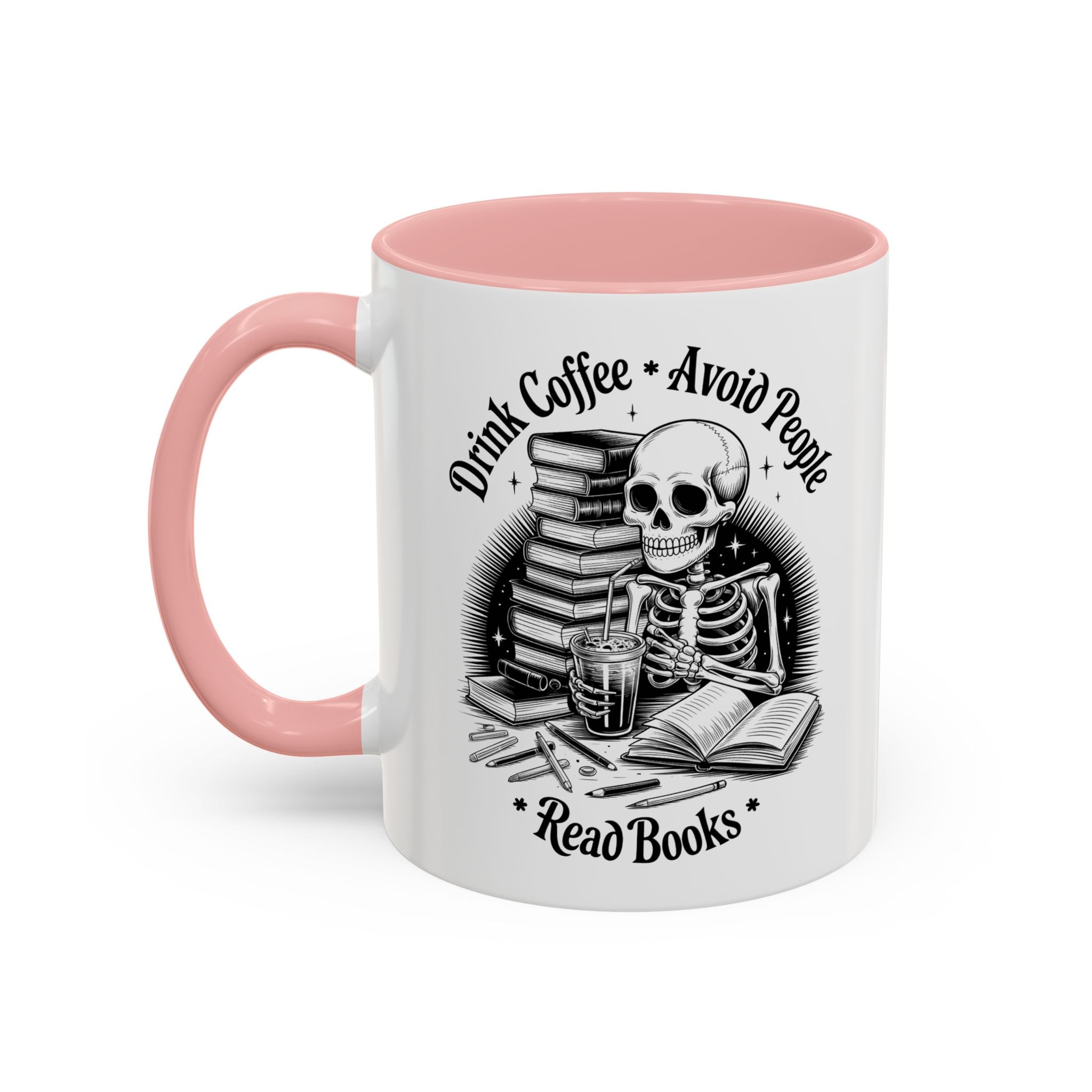 Skeleton Coffee Mug - Drink Coffee, Avoid People funny adult humor