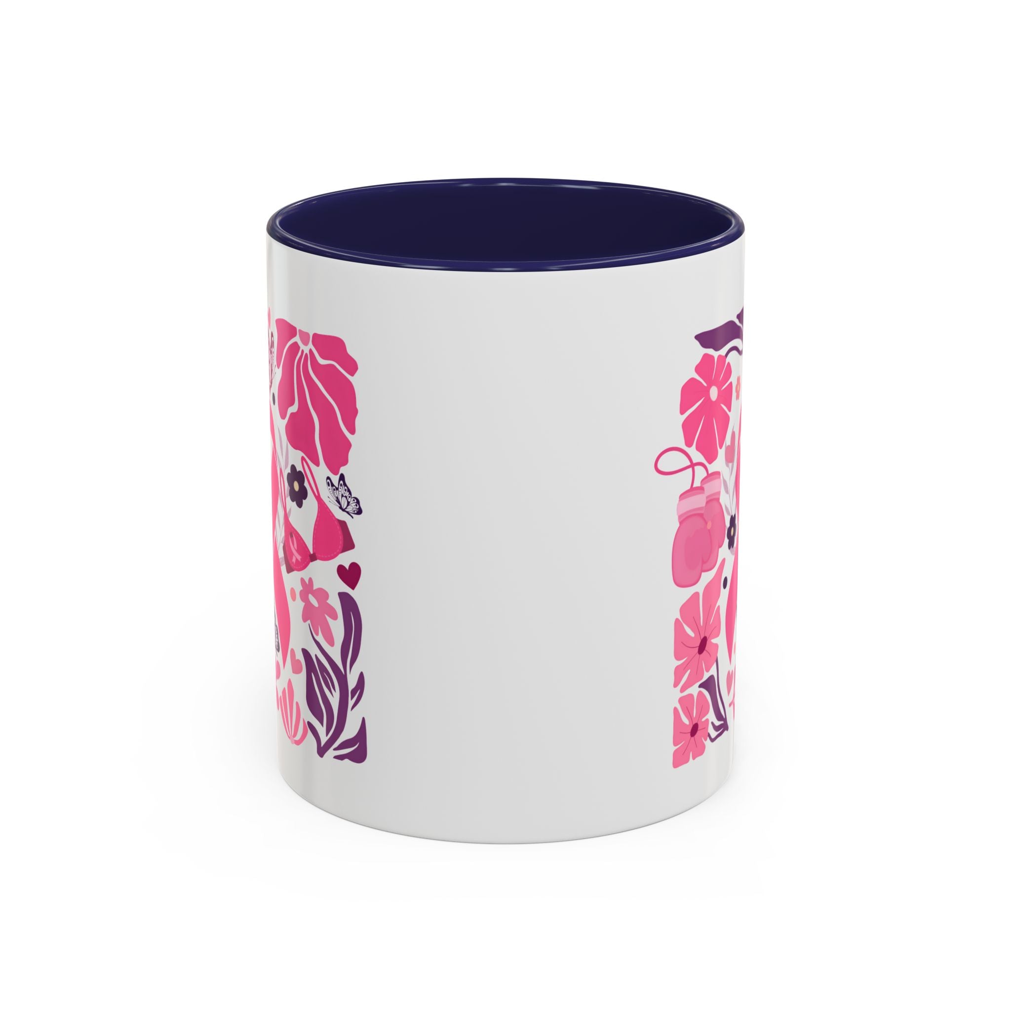 Pink Floral Awareness Coffee Mug, Breast Cancer Awareness Mug, Gift for Her, Supportive Drinkware, Motivational Mug