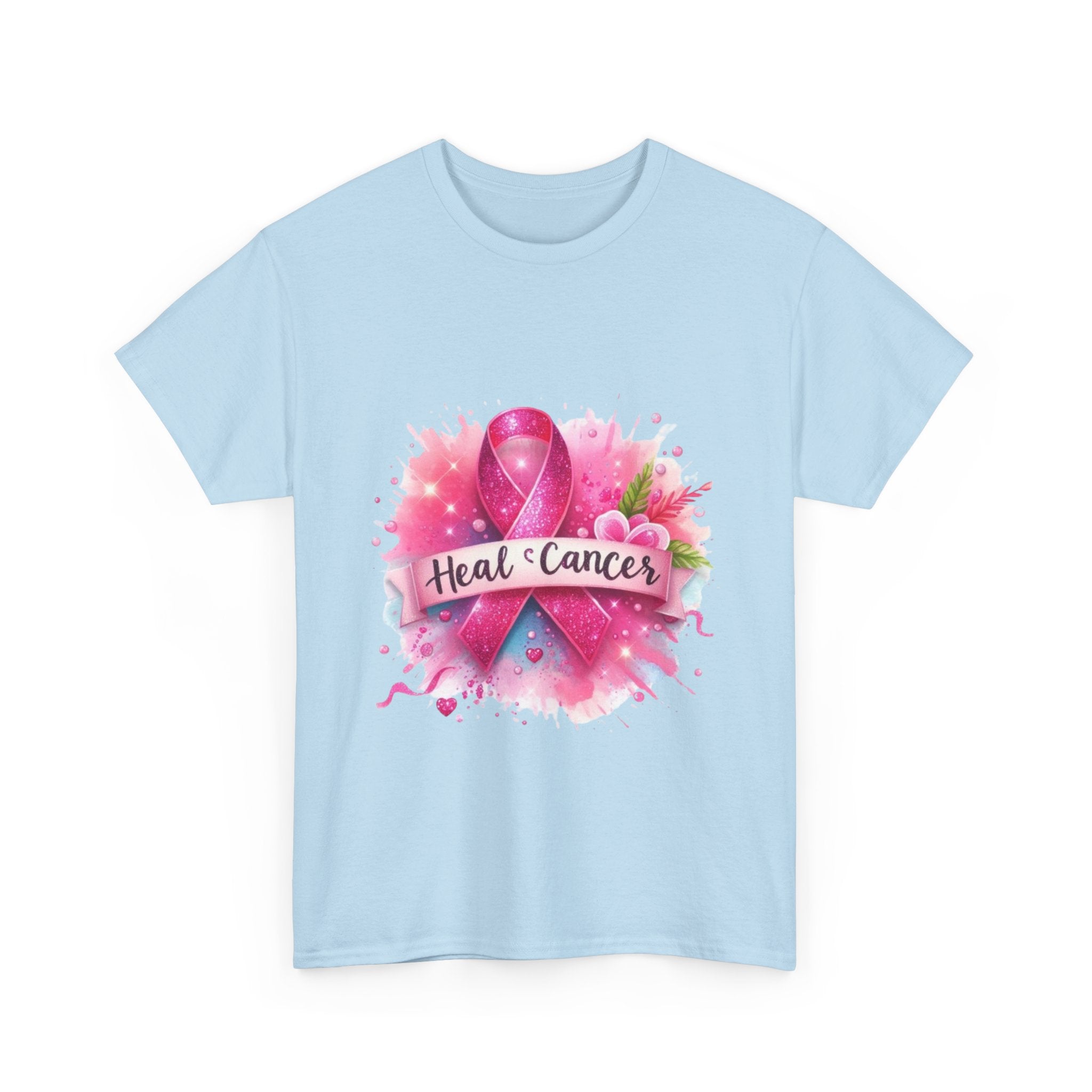 Breast Cancer Awareness Tee, Heal Cancer Cotton Shirt, Unisex Supportive T-Shirt, Gift for Survivor, Pink Ribbon Shirt
