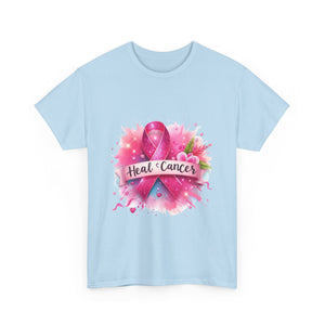 Breast Cancer Awareness Tee, Heal Cancer Cotton Shirt, Unisex Supportive T-Shirt, Gift for Survivor, Pink Ribbon Shirt