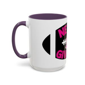 Inspirational Breast Cancer Awareness Coffee Mug - Never Give Up, Motivational Gift, Supportive Keepsake, Home or Office Decor